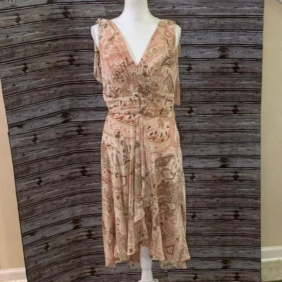 BANDOLINO Peach Blossom Layered Hi Low Dress NWT - Picture 13 of 13